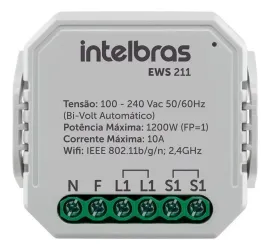 Interruptor Controlador De Cargas Wi Fi Ews 211 Intelbras