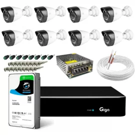 Kit Dvr 8 Canais GIGA Open 720p HD 1 Mega Sem HD 