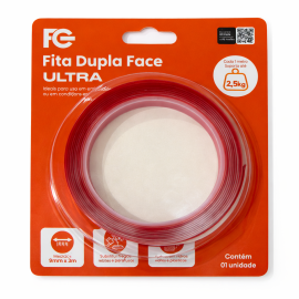 Fita Dupla Face Gel Fc 9mm X 3m X 1mm Fcft0903d Vermelho Lisa