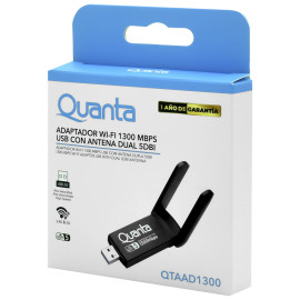 Adaptador Wi Fi Usb Dual Band 5dbi 1300mbps Qtaad1300