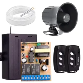 Kit Sirene Corneta Com Controle E Receptor Completo