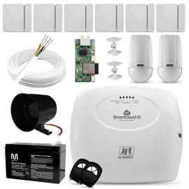 Kit Alarme JFL- Smart Cloud 18 com 8 Sensores