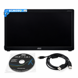 Monitor Port�til AOC E1649Fwu 15,6 LED HD USB Segunda Tela