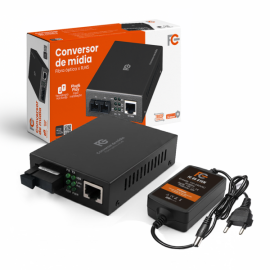 Conversor De Midia Fibra �ptica X Rj45 25km Monomodo Fast Fc