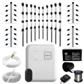 Kit Cerca Eltrica Intelbras 90 Metros Big Haste 80cm 4 Isoladores