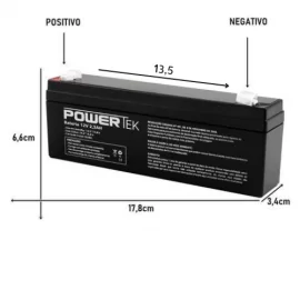 Bateria Powertek 12v 2,3 Amperes