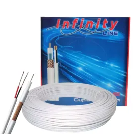 100m Cabo Coaxial Bipolar 4mm 95% De Malha Dupla Blindagem